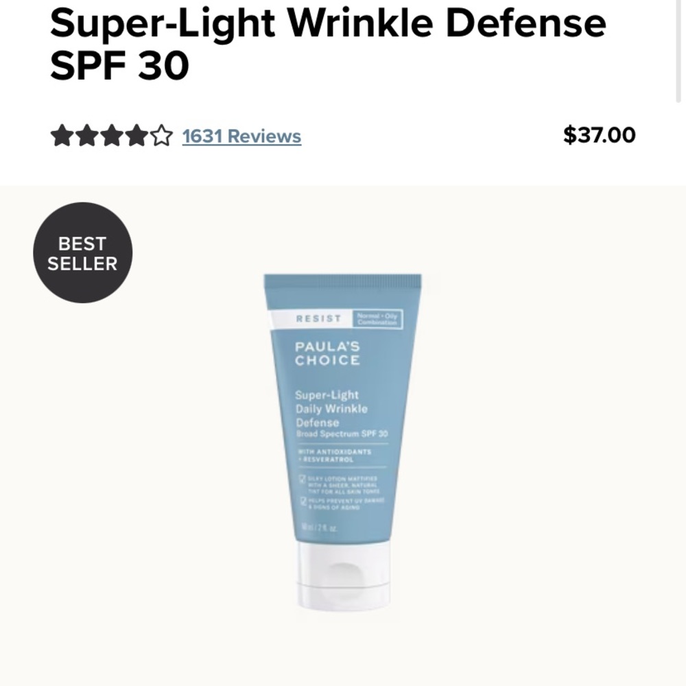 Paula's choice sunscreen spf30